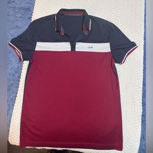 Polo Shirt in Navy, Burgundy & White